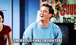 Chandler Bing Nervous Fake Laughter GIF