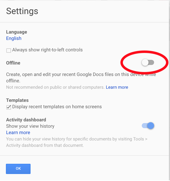 Google Doc Hacks: Change Settings
