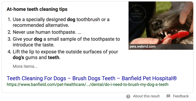 Featured Snippet Example: Numbered List Snippet