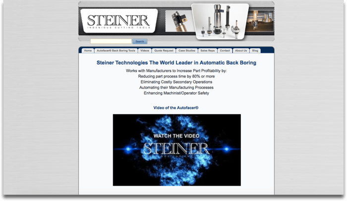 Steiner Technologies Website Redesign – Old Home Page