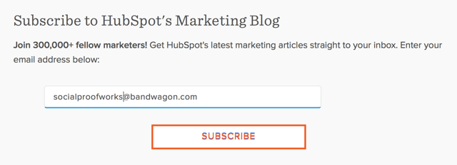 How to Get People to Subscribe to Your Email: Social Proof (HubSpot Example)