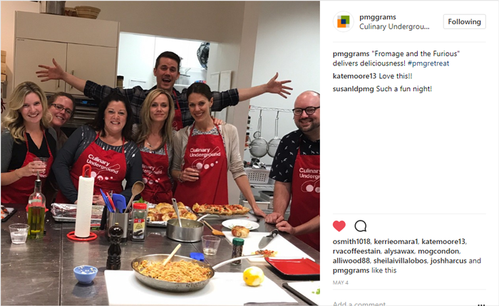 Instagram for B2B: PMG company outing example